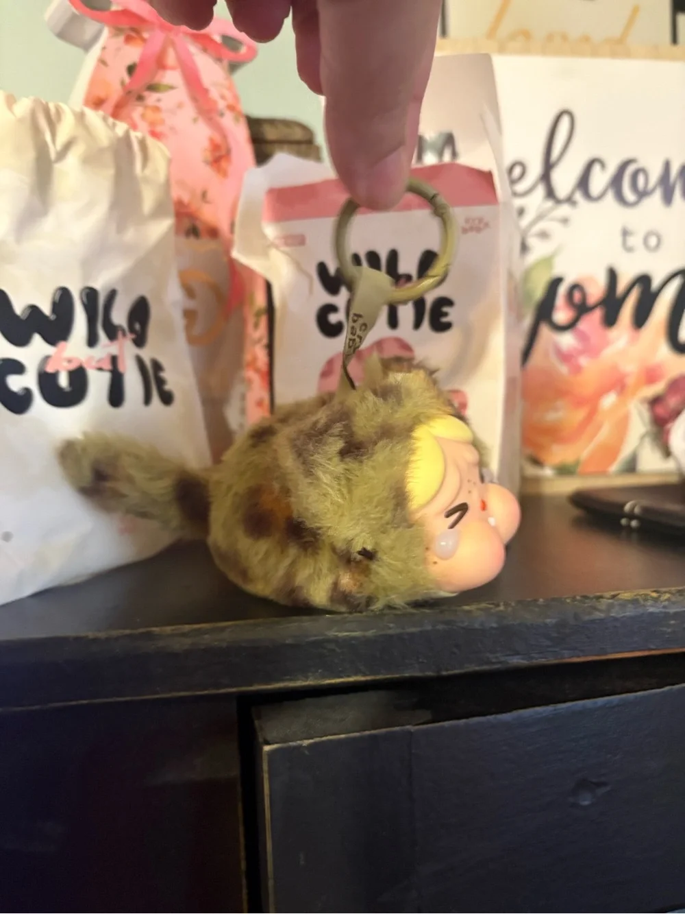 2/30❤️popmart crybaby Plush Keychain - cheetah 🐆 Fuzzy Character